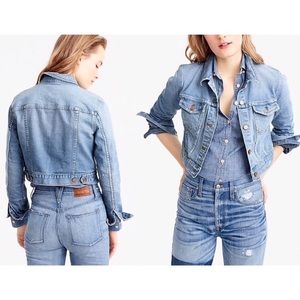 J. Crew cropped denim jacket.